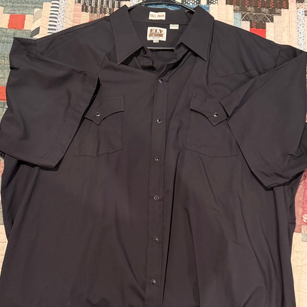 Ely Cattleman Men's Dark Blue Button Down Shirt